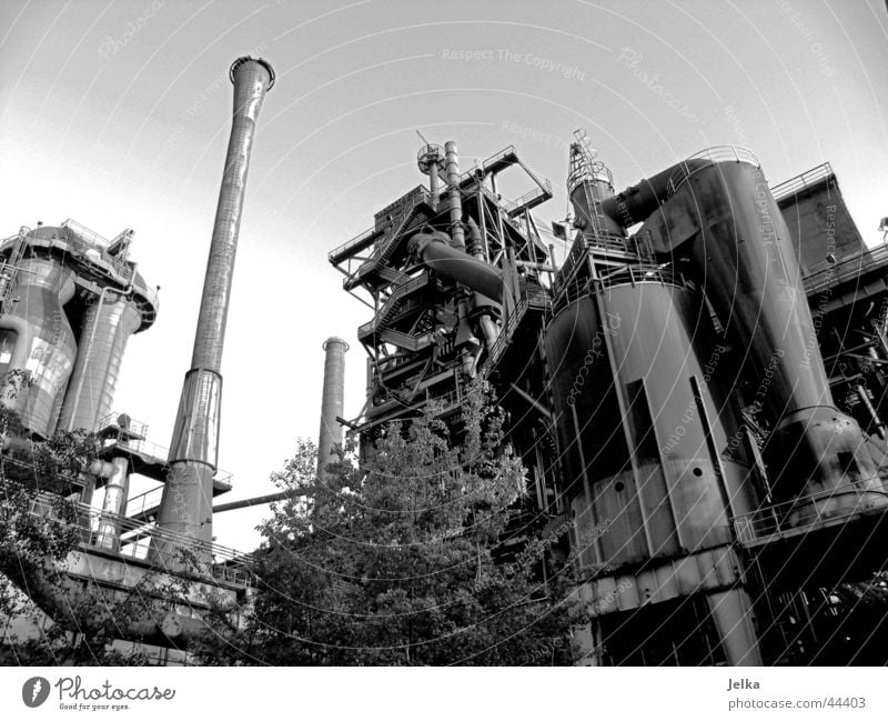 Landschaftspark Duisburg-Nord Industrie Maschine Technik & Technologie Park Turm Kraft Industriefotografie Schwarzweißfoto