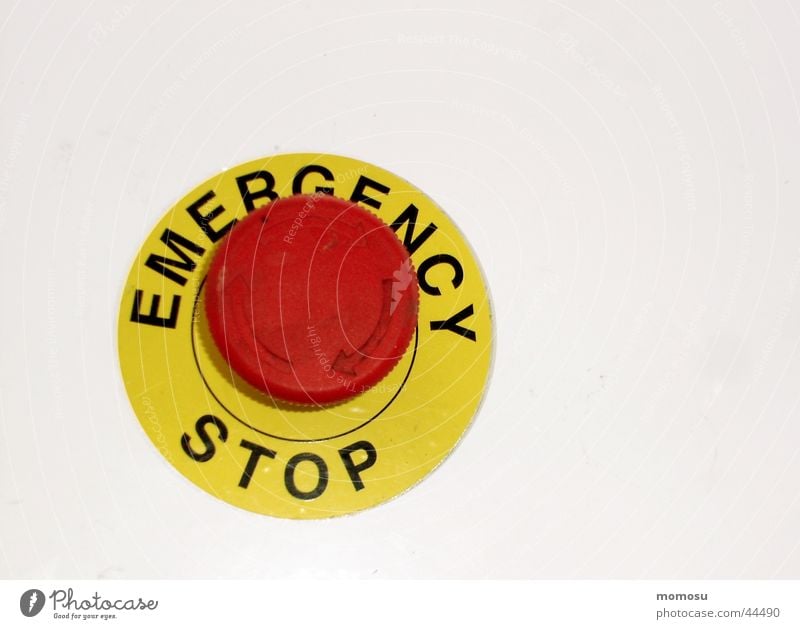 emergency stop stoppen Notfall Knöpfe Schalter Industrie Emergency