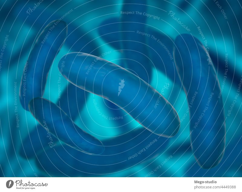 3D-Illustration. Mikroorganismen im menschlichen Körper. 3d Mikrobiologie medizinisch Medizin Virus Zelle Mikroorganismus Organismus Biologie