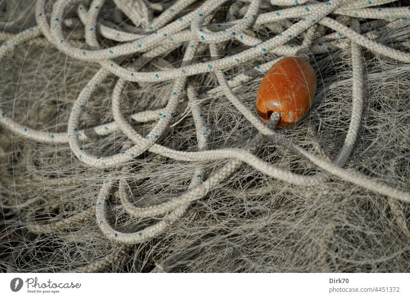 Fischernetz Netz Netzwerk Farbfoto Außenaufnahme Fischereiwirtschaft fangen Tag Meeresfrüchte Fischerdorf Ernährung Lebensmittel Slowenien Piran Seil