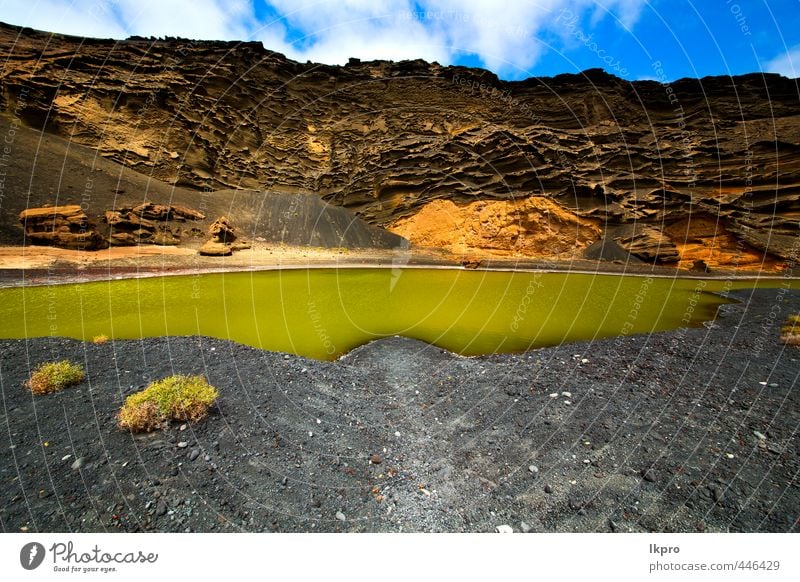 e Himmel Wasser Küstenlinie und Sommer in el golfo lanzarote Ferien & Urlaub & Reisen Tourismus Ausflug Strand Meer Insel Wellen Natur Landschaft Sand Wolken