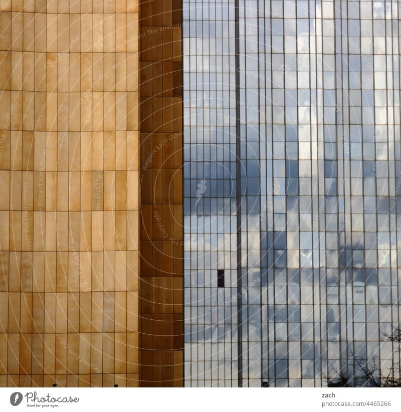 Alles nur Fassade Wand Architektur Haus Gebäude Außenaufnahme Stadt Spiegelung Mauer Reflexion & Spiegelung Hochhaus modern Glas