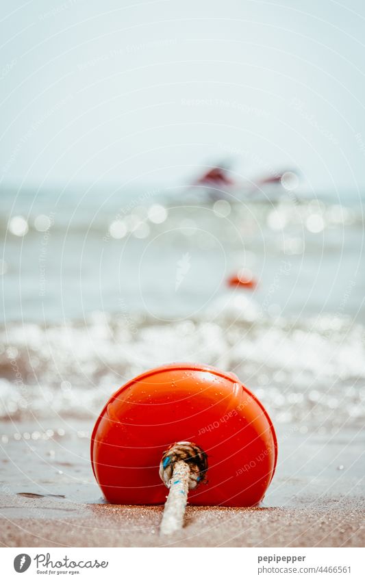 Jet-Ski an der langen Leine Ferien & Urlaub & Reisen Meer Meerwasser Wasser Wellen Strand Sand Sommer Küste Himmel Gischt Erholung ruhen Horizont Sandstrand