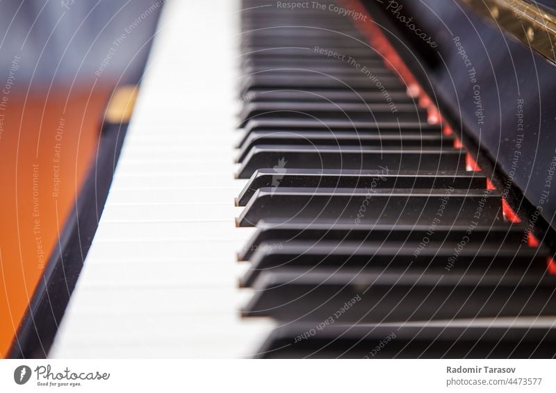 Klaviertastatur Nahaufnahme schwarz Keyboard Klassik Instrument Musik Taste Musical weiß Pianotastatur Kunst Linien Melodie Klaviertasten abstrakt Hintergrund