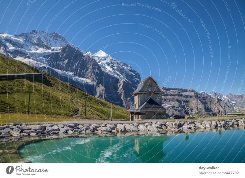 Der Schatz im Silbersee Natur Landschaft Urelemente Wasser Himmel Wolkenloser Himmel Sonnenlicht Sommer Schönes Wetter Gras Felsen Alpen Berge u. Gebirge Gipfel