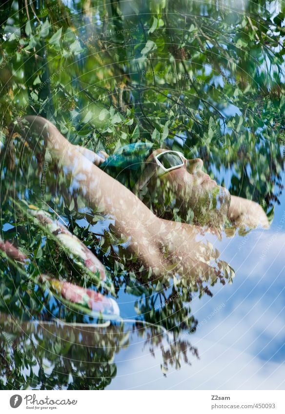 Dreamland Lifestyle Erholung ruhig Sommer maskulin Junger Mann Jugendliche 18-30 Jahre Erwachsene Natur Landschaft Himmel Wolken Schönes Wetter Baum Sträucher