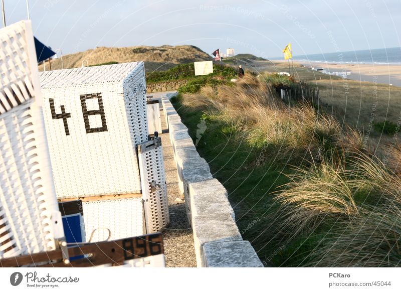 Strandkorb-Geflüster Morgen Sonnenaufgang Wolken Meer Spaziergang Sylt Ferien & Urlaub & Reisen Rauschen Weitwinkel Wiese Gras Stroh Sand Wege & Pfade Wasser