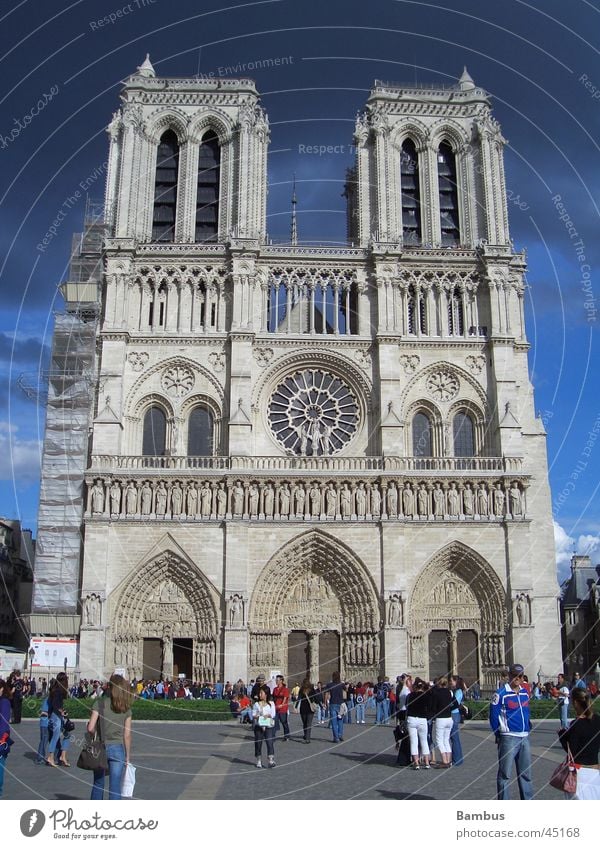 Notre Dame Paris Wolken dunkel Architektur Notre-Dame Religion & Glaube Turm Gewitter blau