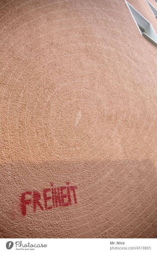 Freiheit freiheitlich Demokratie Politik & Staat symbolisch freiheitsliebend Menschenrechte Schilder & Markierungen Schrift Wort Typographie Fassade Graffiti