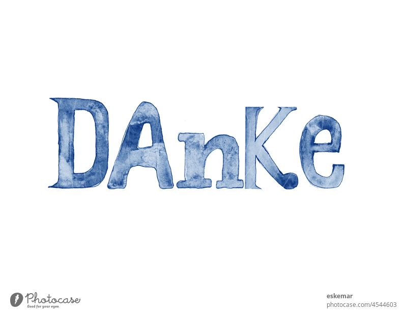 Danke - Aquarell dank danken danke schön dankbar dankbarkeit Wort Dankbarkeit danksagung Dankeschön Dankeskarte wort sagen Malerei gemalt blau Textfreiraum