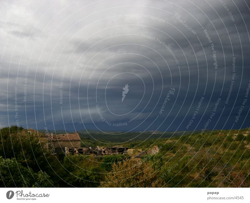 Gewitter Wolken Lichtspiel Wolkenformation Kroatien bergige Küstenlandschaft Mittelmeergebiet