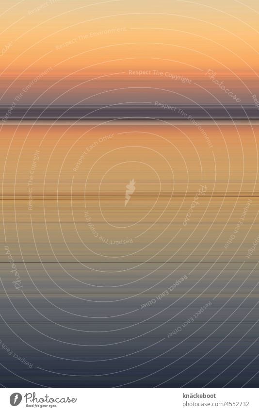 5px sonnenuntergang abstrakt Bildbearbeitung Menschenleer Horizont Licht Wasser Außenaufnahme Meer Farbfoto Textfreiraum oben Küste Textfreiraum unten