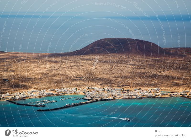 Himmel Wolke Strand Boot Yacht Wasser in Lanzarote Ferien & Urlaub & Reisen Tourismus Ausflug Sommer Meer Insel Wellen Natur Landschaft Pflanze Sand Wolken