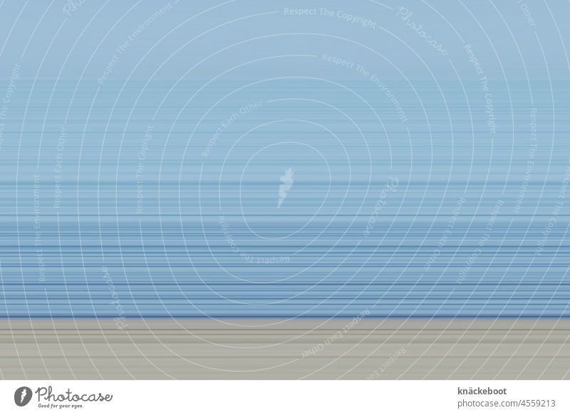 5px meer abstrakt Bildbearbeitung Ostsee Strand Meer Wasser Horizont ruhig blau Textfreiraum oben Textfreiraum links Textfreiraum rechts Küste