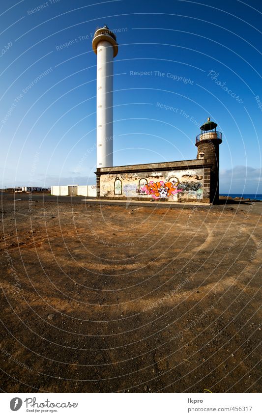 arrecife teguise lanzarote spanien Teller Ferien & Urlaub & Reisen Ausflug Lampe Kunst Himmel Wolken Felsen Leuchtturm Architektur Fassade Denkmal Stein Beton