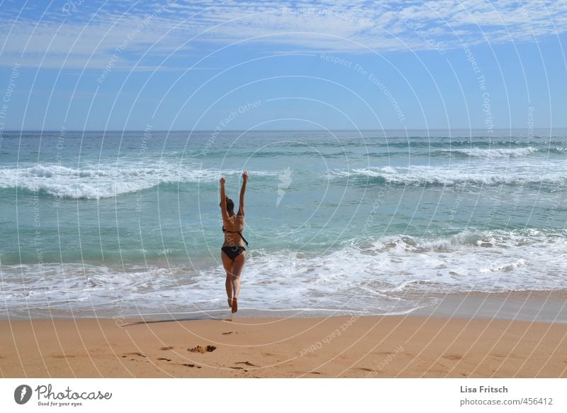 frei wie der wind - Australien - Meer feminin Junge Frau Jugendliche Leben Körper Haut Gesäß 1 Mensch 18-30 Jahre Erwachsene Wasser Himmel Sommer Schönes Wetter