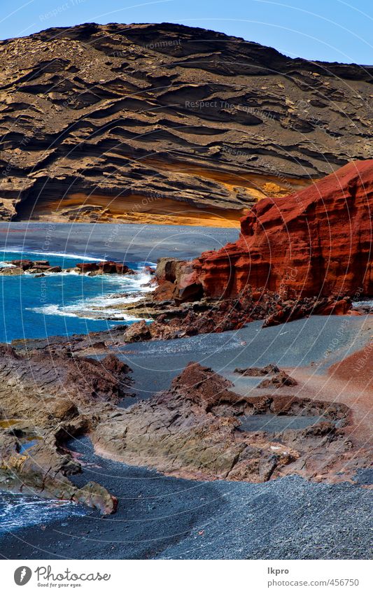 o Lanzarote Spanien Moschus Teich Felsen Stein Himmel Ferien & Urlaub & Reisen Tourismus Ausflug Sommer Strand Meer Insel Wellen Natur Landschaft Sand Wolken