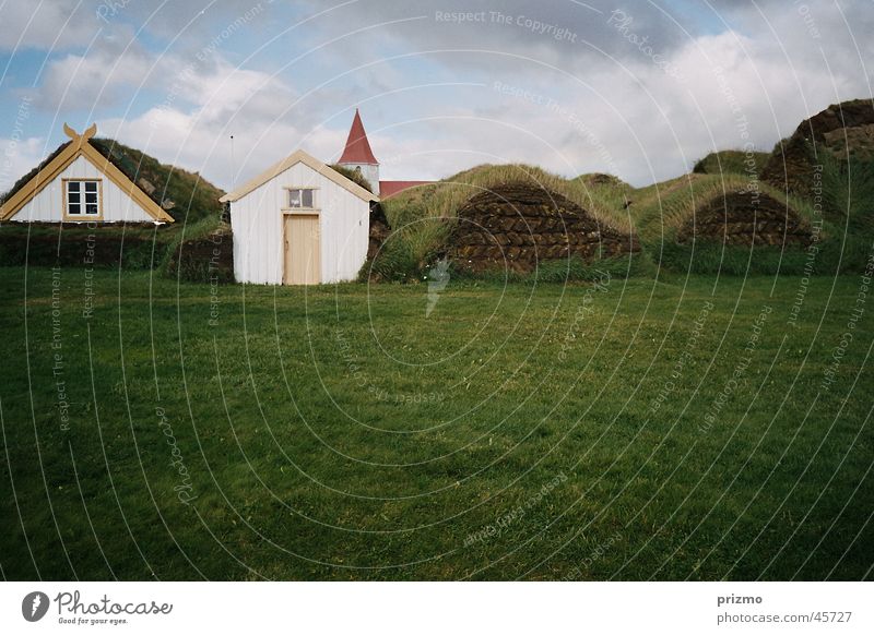 Hobbitwohnungen Bauernhof Torf Island Glaumbaer Ferien & Urlaub & Reisen Kultur Architektur Tradition Freilichtmuseum