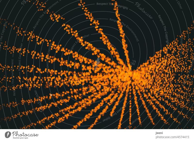 Lichtexplosion leuchten lichter Explosion Nacht Lichter Unschärfe Abend Beleuchtung Bokeh verschwommen glänzend abstrakt defokussiert Hintergrund funkeln glühen