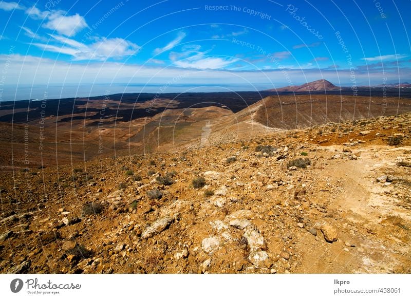 vulkanischer timanfaya steiniger himmel hügel und sommer Ferien & Urlaub & Reisen Tourismus Ausflug Abenteuer Sommer Insel Berge u. Gebirge Natur Landschaft