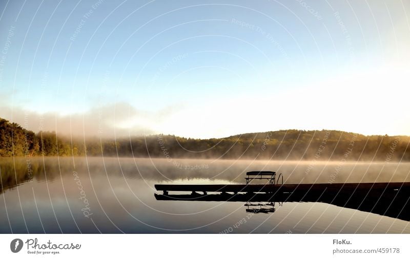 Stille am Morgen Ferien & Urlaub & Reisen Ferne Freiheit Sommer Sommerurlaub Umwelt Natur Landschaft Wasser Wolkenloser Himmel Sonnenaufgang Sonnenuntergang