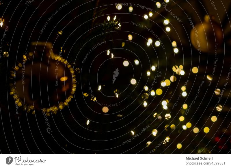 Lichter einer Lichterkette im Weihnachtsbaum Weihnachtsdekoration Weihnachten & Advent Weihnachtsbeleuchtung Weihnachtsbaumkugel Kugel Dekoration & Verzierung