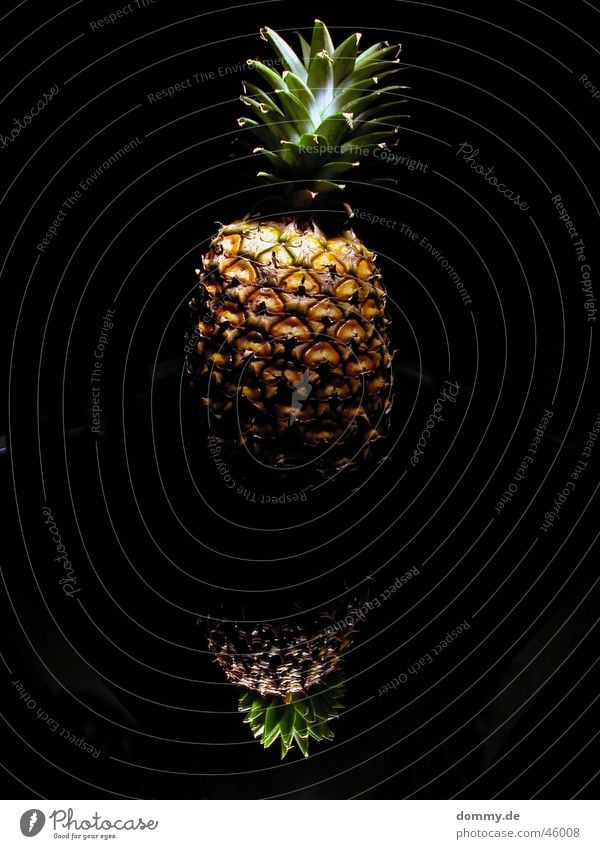 ananas Oval Naher und Mittlerer Osten grün braun gelb dunkel Spiegel schwarz Licht Wachstum Ernährung süß Ananas krazig Frucht Glas Lebensmittel Wut