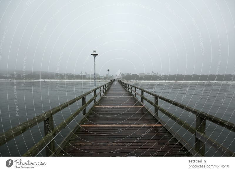 Seebrücke Zinnowitz bodden fischerdorf hafenstadt hanse hansestadt historisch kalt kleinstadt mecklenburg meckpomm meer mv nebel neuschnee ostsee strand ufer