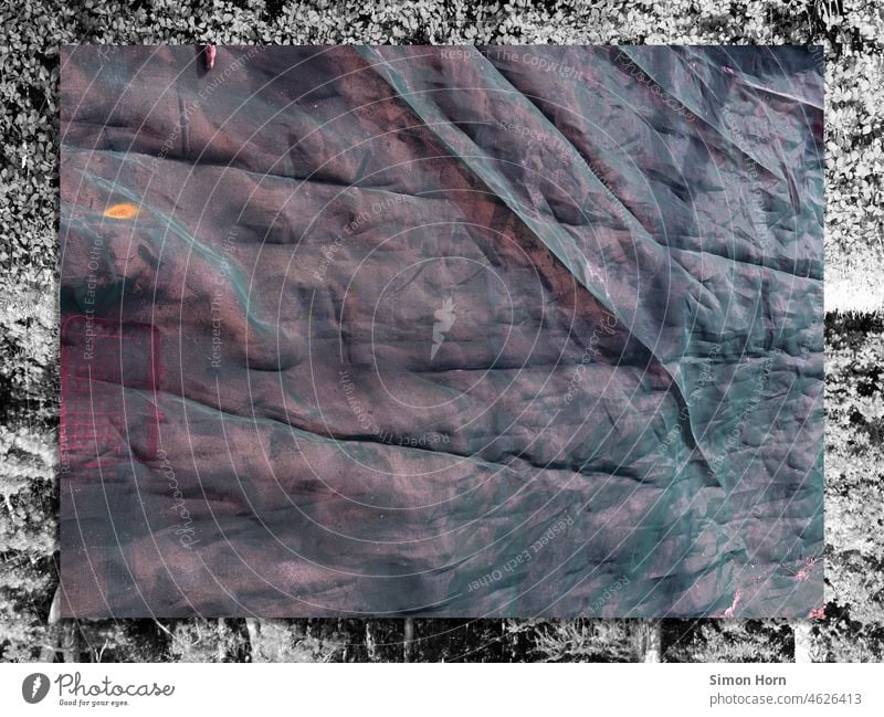 abstrakte Landschaft – Muster Oberfläche Stoff Faltenwurf Strukturen & Formen Textilien Schatten Dekoration & Verzierung Kontrast Verlauf Vorhang Strukturwandel