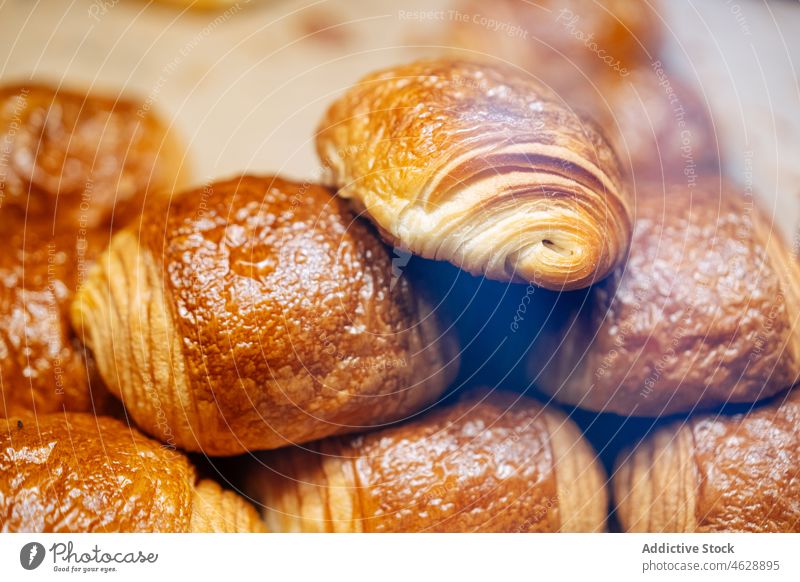 Leckeres Pain au Chocolat in der Konditoreivitrine Schokoladenpastete (pain au chocolat) Vitrine Gebäck süß chocolatine Dessert Konfekt kulinarisch Kalorie