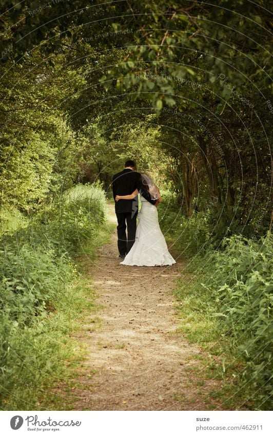 Gemeinsamer Weg Glück Sommer Hochzeit Mensch maskulin feminin Frau Erwachsene Mann Jugendliche 2 18-30 Jahre Natur Landschaft Wege & Pfade gehen außergewöhnlich