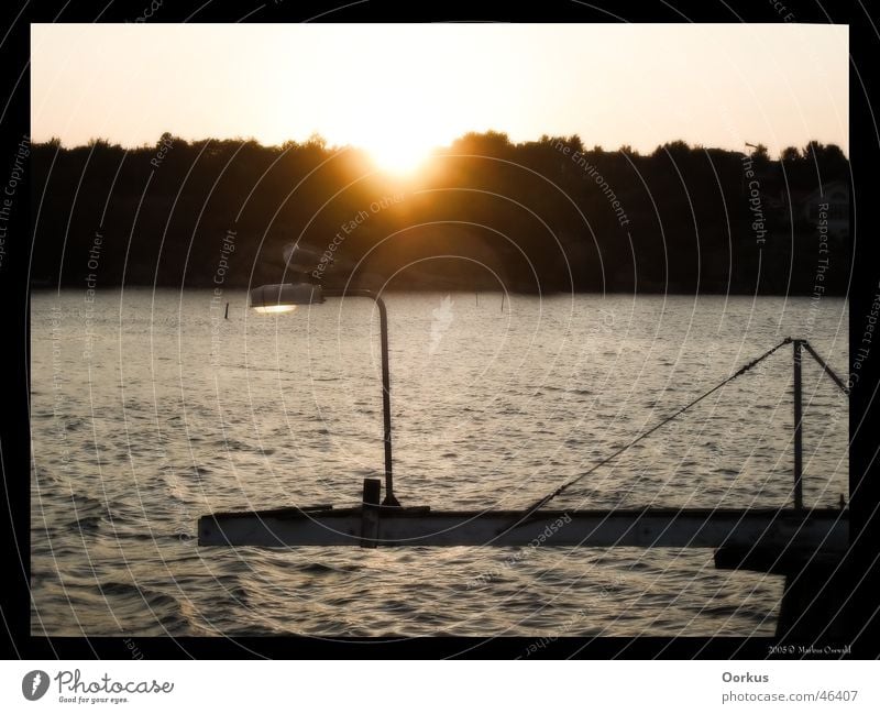 Möwe Meer Sonnenuntergang Laterne Schweden