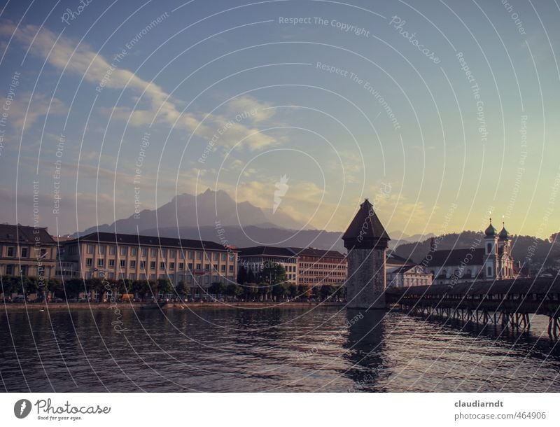 Von Pontius zum Pilatus Wasser Himmel Sonnenaufgang Sonnenuntergang Schönes Wetter Alpen Berge u. Gebirge Seeufer Flussufer Aargau Luzern Schweiz Europa Stadt