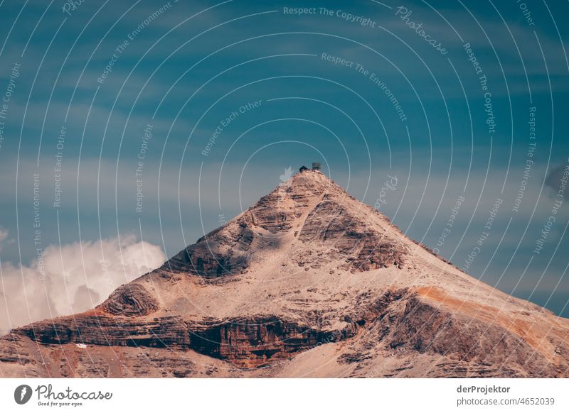 Bergspitze in der Sonne im Gebirge von Südtirol Panorama (Aussicht) Zentralperspektive Starke Tiefenschärfe Silhouette Kontrast Lichterscheinung Sonnenstrahlen