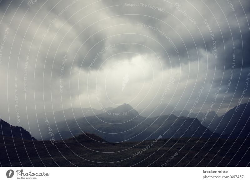 Reiter auf dem Sturm Umwelt Natur Landschaft Urelemente Erde Himmel Wolken Gewitterwolken Klima Wetter schlechtes Wetter Unwetter Wind Nebel Regen Felsen Alpen