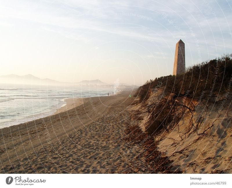 Weitblick Strand Meer Sonne Sand Wasser Spuren