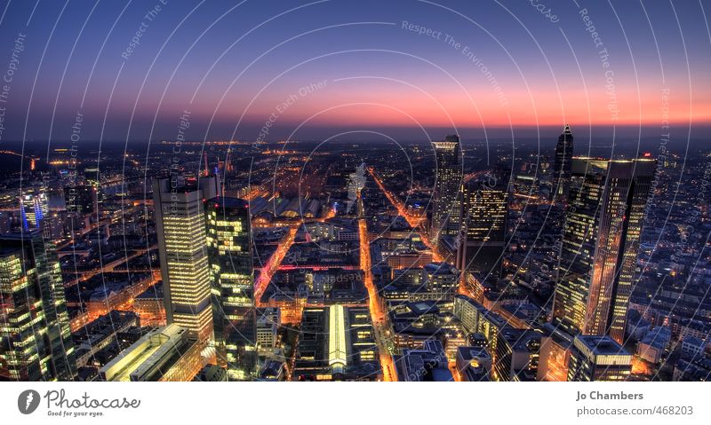 West Frankfurt Landschaft Himmel Frankfurt am Main Deutschland Europa Stadt Stadtzentrum Skyline Hochhaus modern oben Hessen EU urban Stadtbild Straßenbild