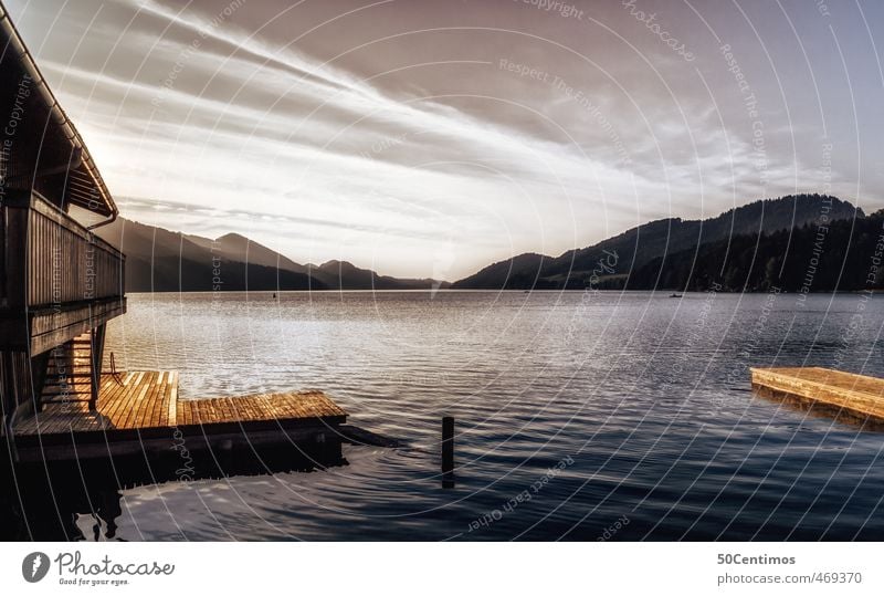 Die Ruhe am Fuschl am See Sommerurlaub Berge u. Gebirge Umwelt Landschaft Wasser Wolken Schönes Wetter Fuschlsee blau ruhig träumen Farbfoto Gedeckte Farben