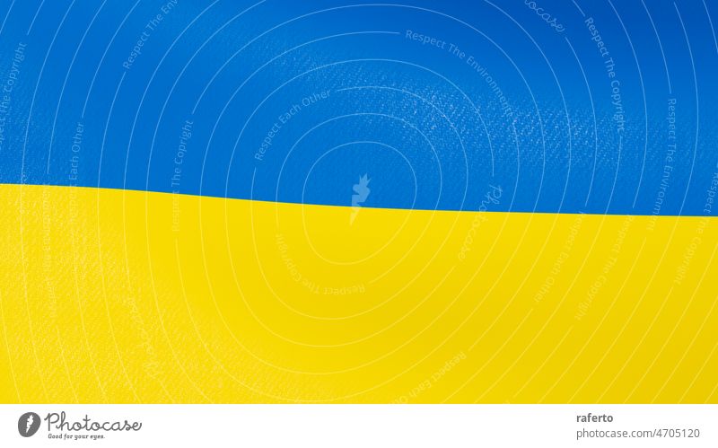 Nahaufnahme der ukrainischen Flagge. 3d illustration Fahne Ukraine horizontal Patriotismus Fotografie gelb keine Menschen blau Ukrainer Nationalflagge Insignien