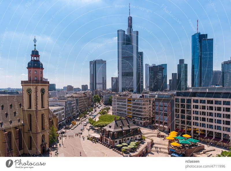 Skyline von Frankfurt, Deutschland Architektur Ausblick Banken brexit Stadtbild Euro Europäische Union ffm Geschäfte Bürogebäude Financial District Großstadt