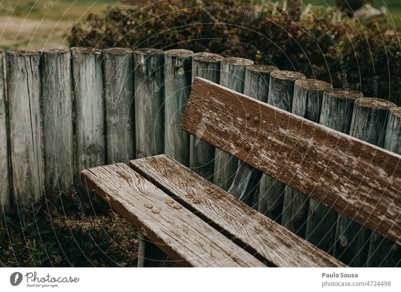 Parkbank aus Holz hölzern Bank Holzbank Außenaufnahme Tag Erholung Pause Sitzgelegenheit Menschenleer grün Natur Farbfoto Windstille Einsamkeit Schatten sitzen