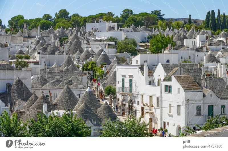 Alberobello in Italien Stadt Apulien Süditalien trulli Trulli-Haus Trullo-Gebäude trullo Trullo-Haus Hütte Architektur Itria-Tal murge Kultur Tradition alt