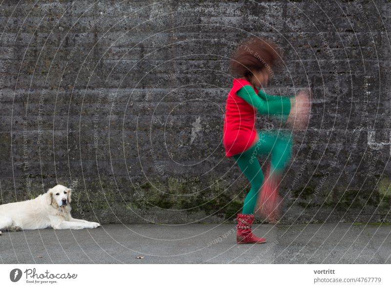 Afro dance Tanzen bewergung Dynamik Hund Zuschauer vorführung Performance Rythmus unscharf Bewegungsunschärfe Musik farbig auffällig