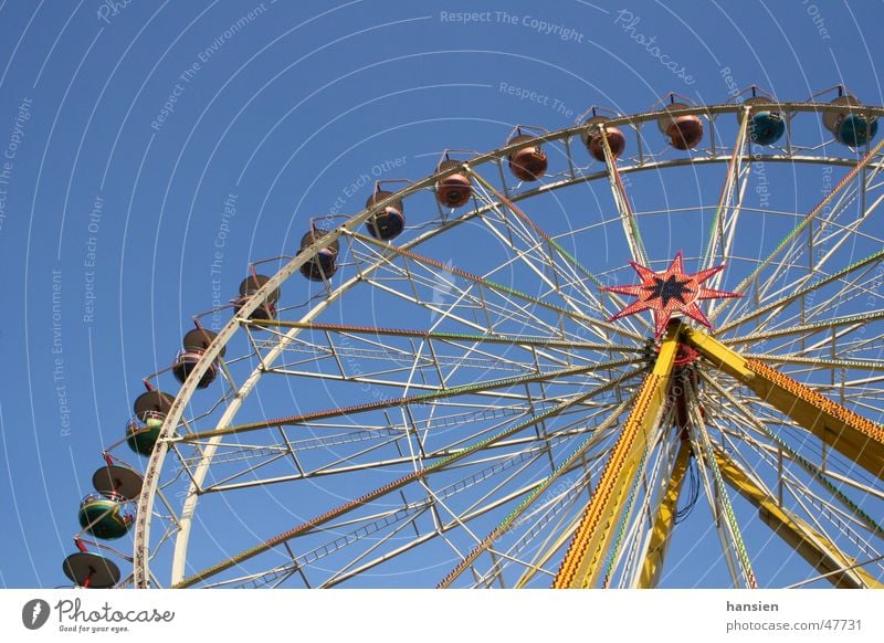 Europariese Weimarer Zwiebelmarkt Riesenrad streben blau Anschnitt Kontrast