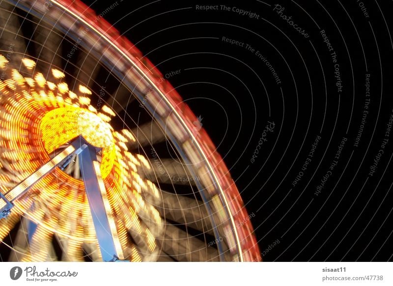 Big wheel keeps on turning Oktoberfest Riesenrad Langzeitbelichtung Licht Nacht München Bayern Fahrgeschäfte Freude