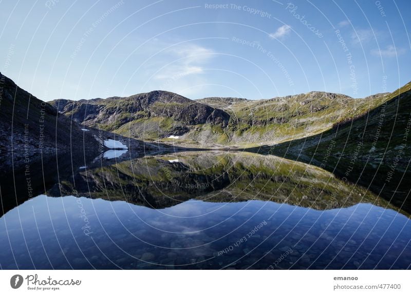 Auf Spiegelbergen Ferien & Urlaub & Reisen Tourismus Expedition Sommer Berge u. Gebirge wandern Natur Landschaft Wasser Himmel Horizont Wetter Schnee Hügel