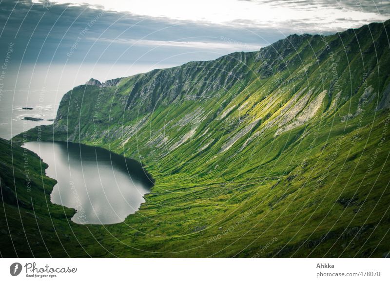 Lofoten IX Sinnesorgane Ferien & Urlaub & Reisen Tourismus Abenteuer Ferne Freiheit Expedition Berge u. Gebirge Natur Landschaft Meer See berühren Denken fallen