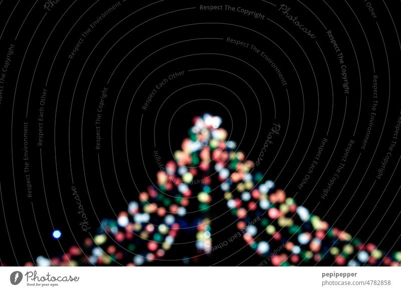 Licht Zelt Lichter verschwommen Lichterkette bunte Lichter Dekoration & Verzierung Unschärfe Bokeh Hintergrund Linien Nacht glänzend Kreise farbenfroh unscharf