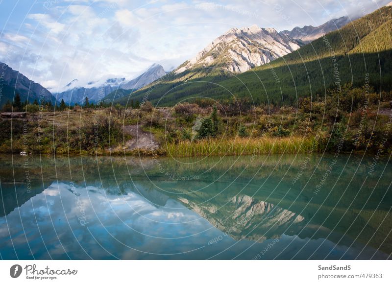 Banff Nationalpark Topf schön ruhig Ferien & Urlaub & Reisen Sommer Berge u. Gebirge Spiegel Natur Landschaft Himmel Wolken Baum Park Felsen Schlucht grün