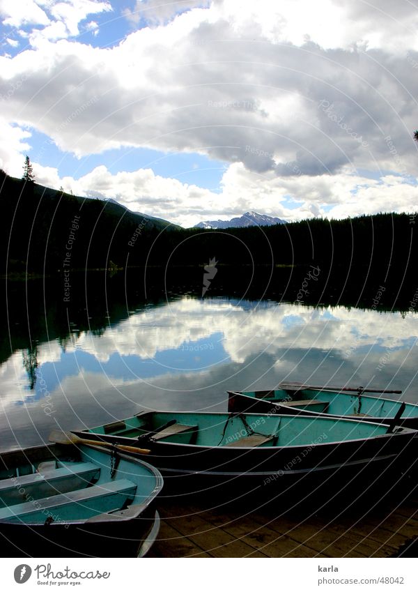 Der perfekte Tag Wolken Wald See Wasserfahrzeug Reflexion & Spiegelung weiß türkis Ferien & Urlaub & Reisen ruhig Kanada British Columbia Sommer 2